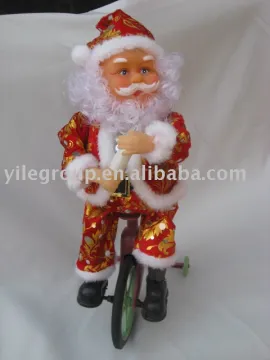 16"santa riding bike toy