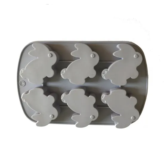 6 Cavity Chocolate rabbit Ice tray Cube Moulds