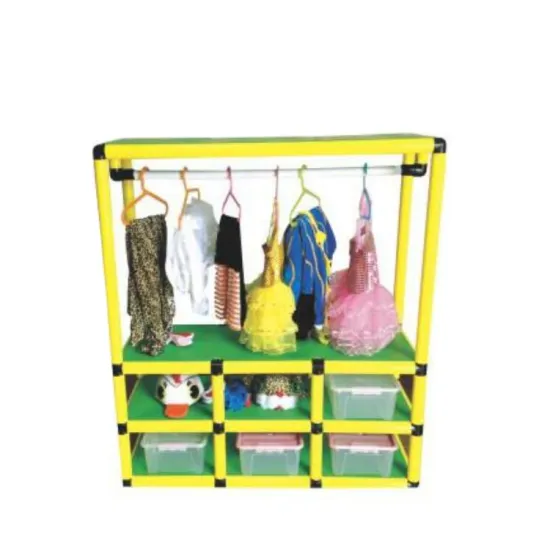 Plastic Toy Lockers with Clothes Hangers for Children's Playhouse