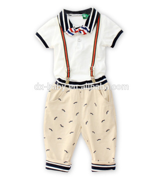 hot selling! children three piece suits Suspenders+T-shirt+tie for kids clothes