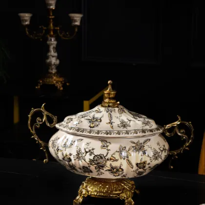 Uzbek Home Decor: Traditional Ornament Porcelain Jar Gallery