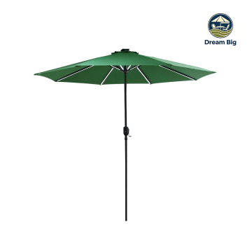Dark‑Green LED Patio Umbrella