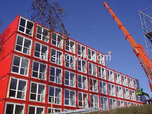 Containerhuis voor leger met toilet