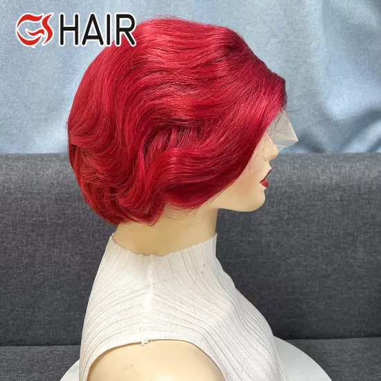 Pre-Plucked Brazilian Short Pixie Wig with Lace Front and Baby Hair