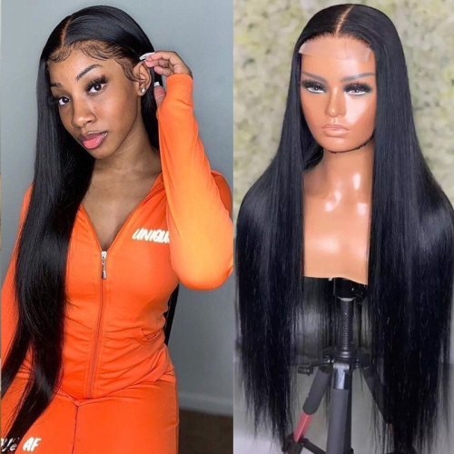 Bone Straight Lace Frontal Wig Natural Human Hair Wig Raw Brazilian Virgin Human Hair Hd Full Lace Front Wig