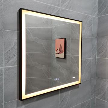 Big size led mirror metal frame touch control