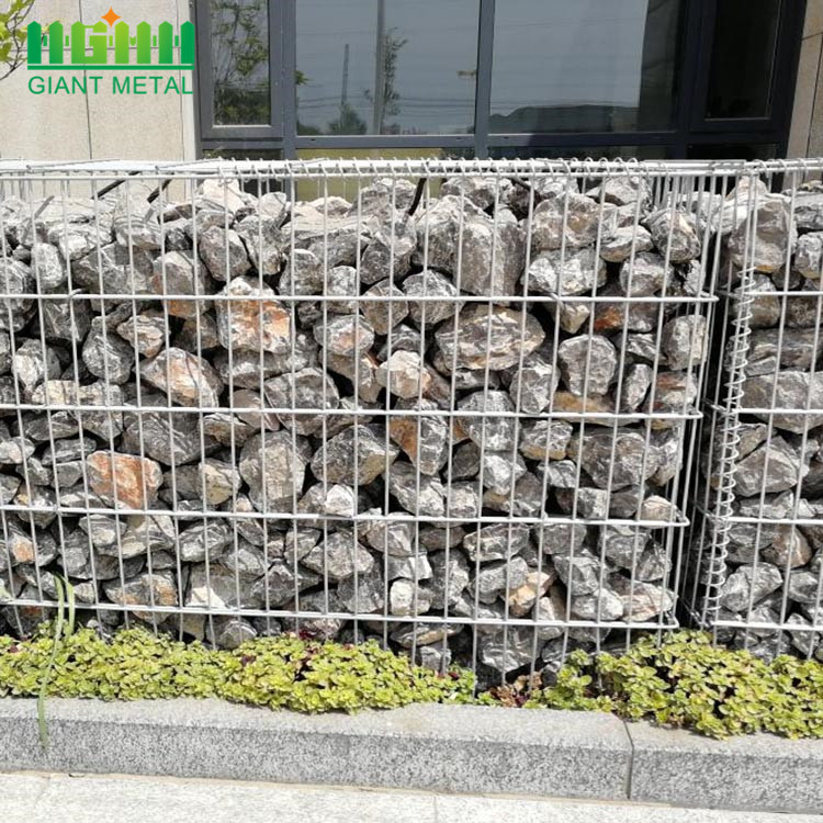 Gabion Basket Wall With Fence On Top