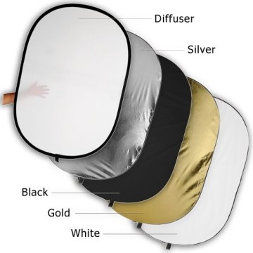 5-in-1 Oval 60x90cm/24x36inch Collapsible Light Reflector