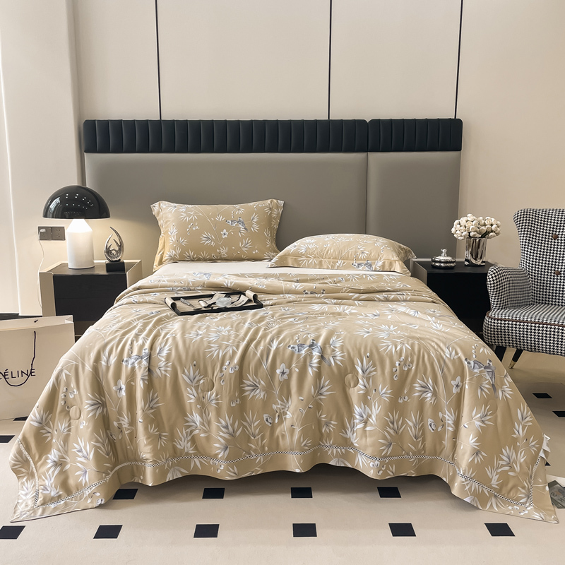 100% Modal Plant Pattern Bedding Set with Comforter and Duvet Cover