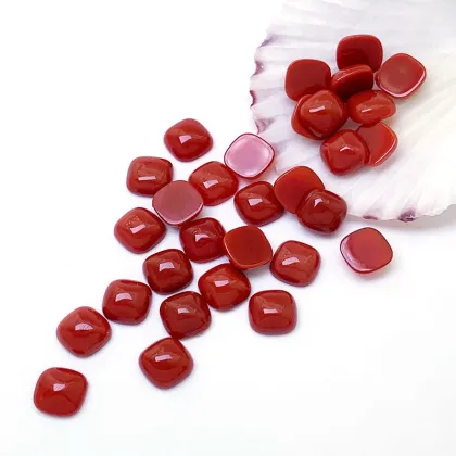 Natural South Red Agate Square Persimmon Gems