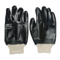 Smooth Finish Cotton Knit Wrist Black PVC Glove