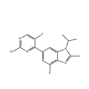 1H-benzimidazolo, 6- (2-cloro-5-fluoro-4-pirimidinil) -4-fluoro-2-metil-1- (1-metiletile)-per abemaciclib 1231930-42-9