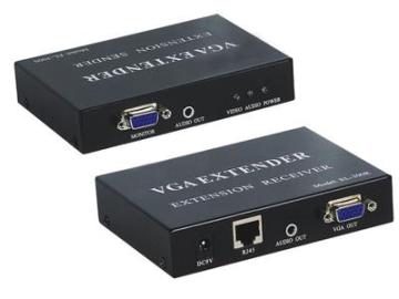 VGA Extender with Audio Over Cat5e/CAT6 Cable Extends up to 150ft
