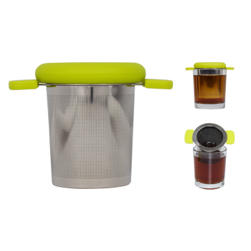 18/8 Stainless Steel Tea Cup Strainer Infuser with Double Silicone Handle