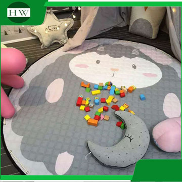 Promotional gift Portable Baby Kids children cotton Gym Play Mat Soft Cotton Toys Storage Bag