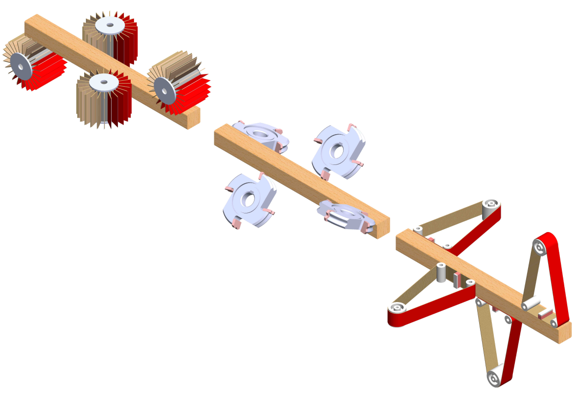 Furniture Sanding Machine 4 Sided Profile Sander Machine