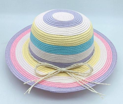 Sombrero de paja de papel multicolor para niños