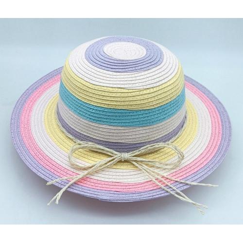 Sombrero de paja de papel multicolor para niños