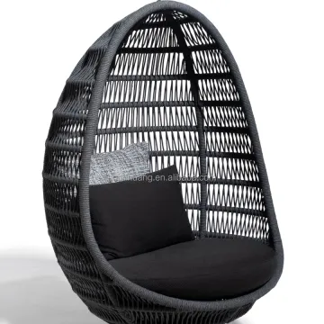 Modern Outdoor Wicker Rattan Hanging Chair Patio Egg Swing Seat with Stand