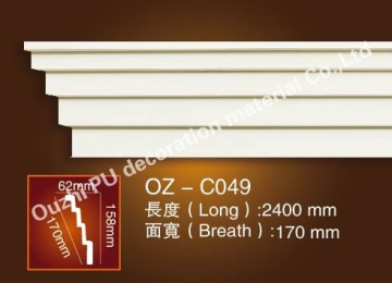 new design PU foam Plain white corner moulding for interior