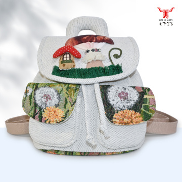 Mochila étnica de doble bolsillo para viajes y uso diario