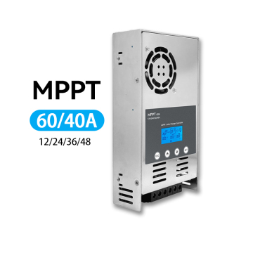 160V LCD Display Solar Panel Regulator for AGM Lithium Battery - MPPT Charge Controller (40A/60A, 12V/24V/36V/48V DC Input)