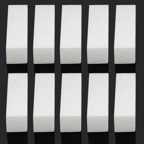 10 x White Acrylic Nail Art Tips Buffer Buffing Sanding Block Files Manicure Tool