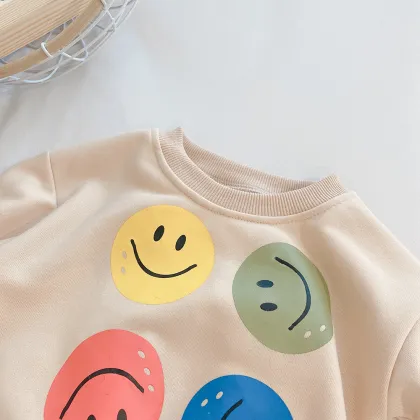 2024 Spring Kids Clothing Set: Cartoon Long Sleeve Blouse & Loose Pants for Baby Girls