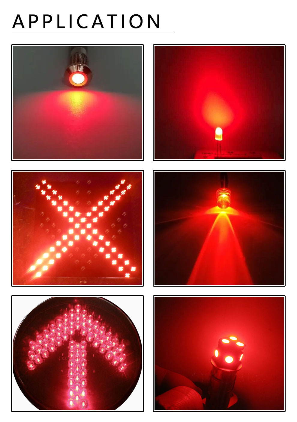 red through-hole LED applicatin
