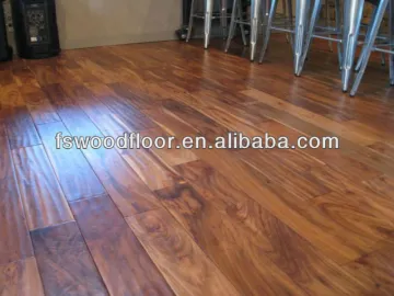 UV finished Acacia hand scraped solid wood flooring