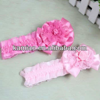 2014 fashion kid hair accessory lace flowers for headbands