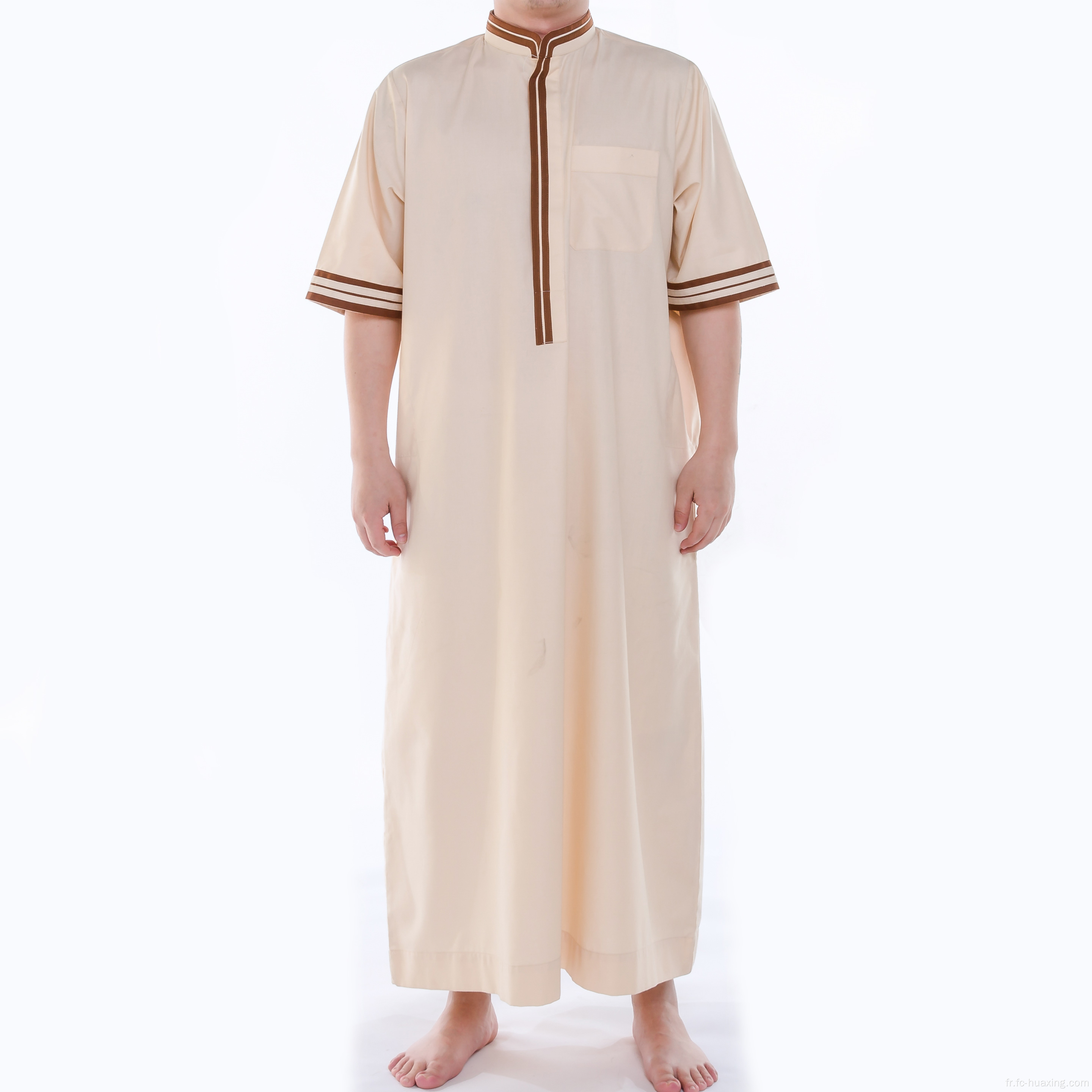 Robe islamique à manches longues à manches longues en polyester à la daffah d'origine