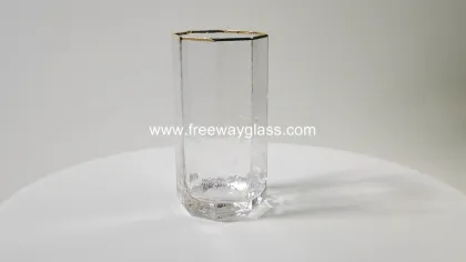 highball glass with gold rim