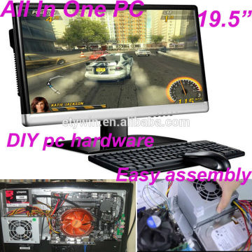 Wall mount available, pc all in one ,built-in DIY all in one computer case 19.5"LED monitor desktop computer without CPU