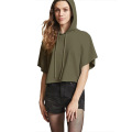 Frauen Baumwolle Crop Top Hoodie