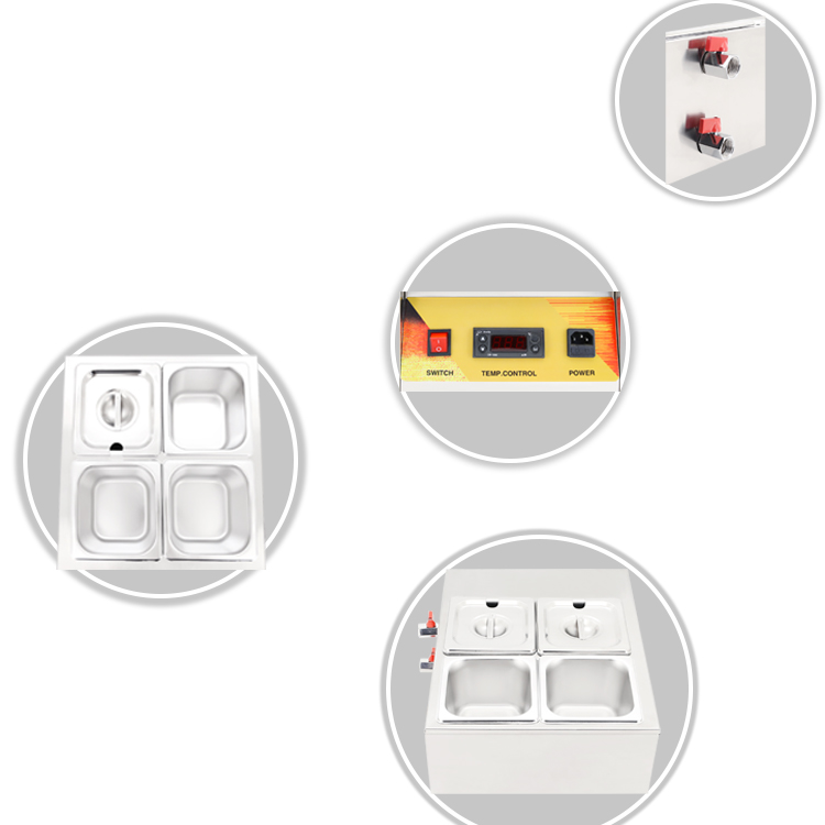 4 tank Chocolate Melting Machine with LED Control