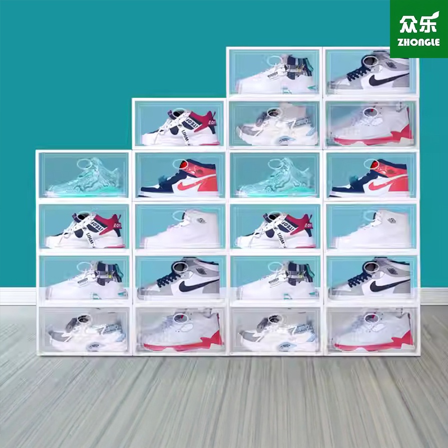 جعبه های ذخیره سازی کفش کتانی شفاف 20 بسته