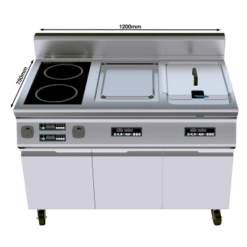Electric BBQ Grill with Induction Pans and Infrared Cooker