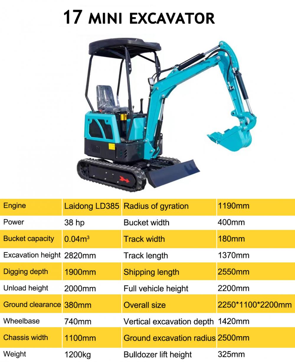 1 7ton Mini Excavator