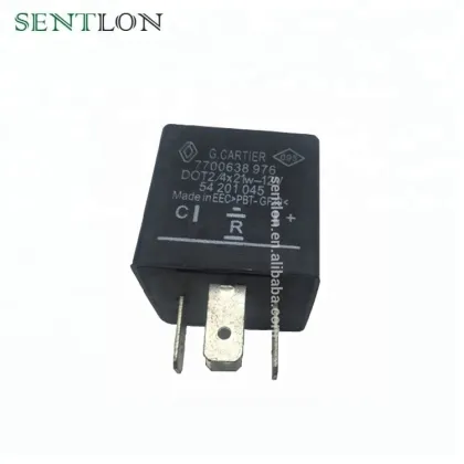 12V 4-Pin Black Flasher Relay 7700638976 for Renault G. Cartier 54201045