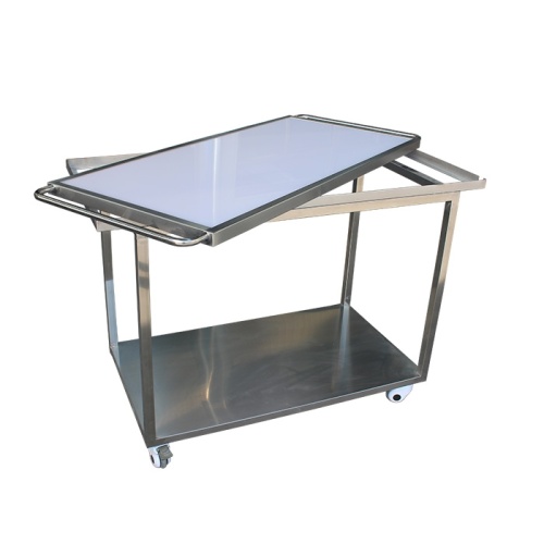 Stainless Steel Acrylic Sheet Veterinary Stretcher Trolley