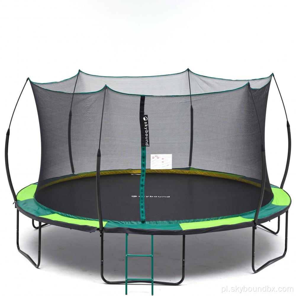 Brak wiosennej trampoliny 14 -metrowej podwójnej zieleni