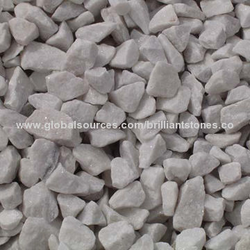 Natural Snow White Marble Gravel, Unpolished, Crushed, Irregular Sizes, Widely For Garden Landscape