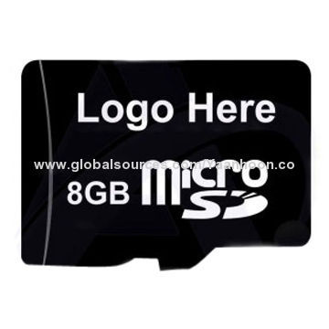 Replacement micro SD memory card, 8GB, color printing logo