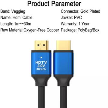 4K HDMI Cable de oro de 18GBPS con Ethernet