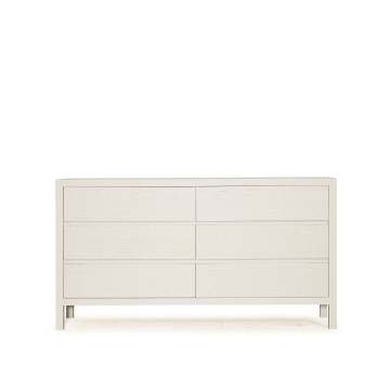 Modern Antique Solid Oak Wood 6-Drawer Dresser for Bedroom Villa Furniture