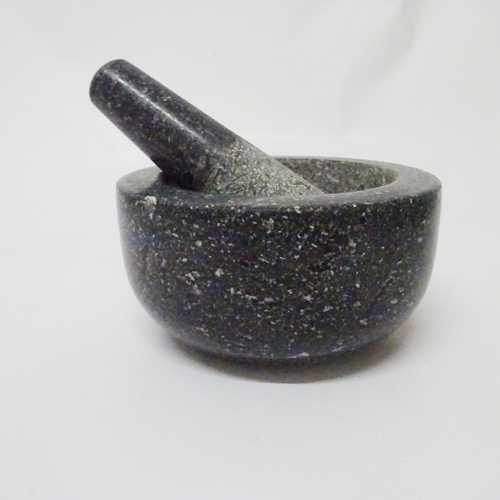 Mortar &amp; Pestle Black Speckled 20cm