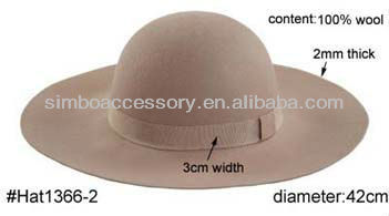 fashion autum and winter lady 100% wool hat cap