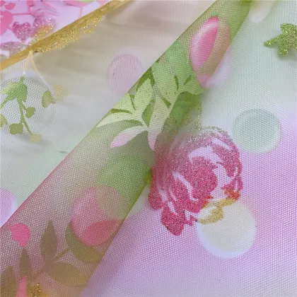 Rainbow Tulle with Offset Flowers for Girl Skirt