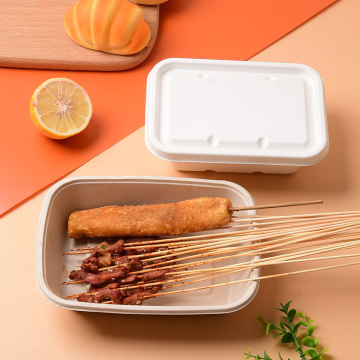 Eco-Friendly Degradable Bagasse Square Lunch Box with Lid
